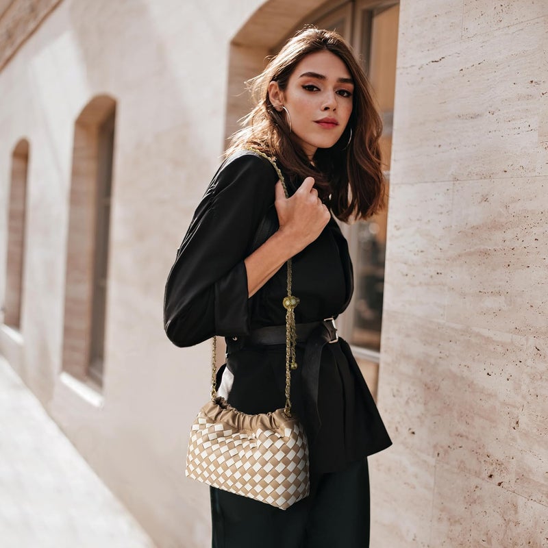 Joryin Woven Women's Crossbody Bag & Evening Purse, Trendy Dumpling Clutch & Hobo Cloud Shoulder Bag Trendy Dumpling Clutch - Image 2